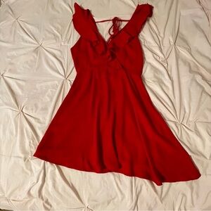 Altr’d State red sleeveless dress.ruffled. Tie at back